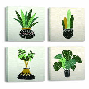 Obrazy v sadě 4 ks 30x30 cm Plants – Wallity