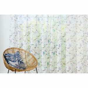 Bílo-fialová záclona 400x260 cm Birdy – Mendola Fabrics