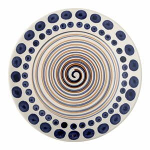 Bílo-tmavě modrý talíř z kameniny ø 27 cm Shama – Bloomingville