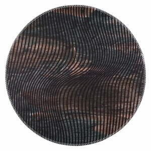 Černý pratelný kulatý koberec ø 120 cm – Vitaus