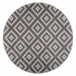 Světle hnědý pratelný kulatý koberec ø 80 cm – Vitaus