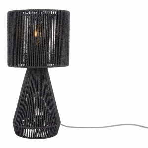 Černá stolní lampa se stínidlem z papírového výpletu (výška 40 cm)  Forma Cone – Leitmotiv