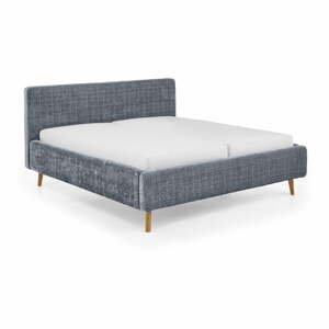 Modrá čalouněná dvoulůžková postel s roštem 180x200 cm Primavera – Meise Möbel