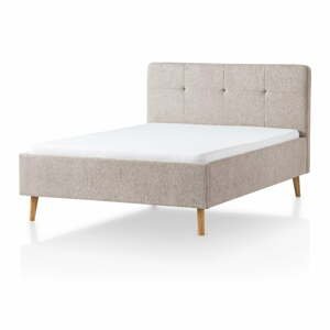 Šedohnědá čalouněná dvoulůžková postel 140x200 cm Smart – Meise Möbel