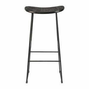 Černá barová židle z teakového dřeva 80 cm – White Label
