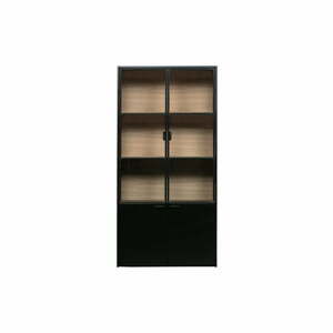 Černá vitrína z borovicového dřeva 100x200 cm Sivan – WOOOD