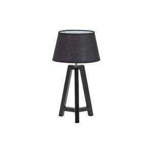 Černá stolní lampa s textilním stínidlem (výška 44 cm) Omar – WOOOD