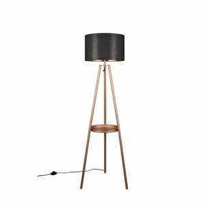 Hnědá stojací lampa s poličkou (výška 152 cm) Colette – Trio