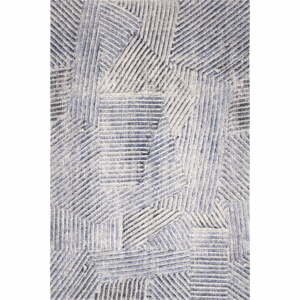 Světle modrý vlněný koberec 133x180 cm Strokes – Agnella