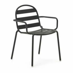 Tmavě šedá kovová zahradní židle Joncols – Kave Home