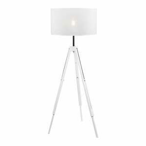 Bílá stojací lampa s textilním stínidlem, výška 130 cm Sofia – LAMKUR