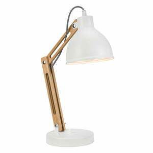 Bílo-hnědá stolní lampa s kovovým stínidlem, výška 44 cm Marcello – LAMKUR