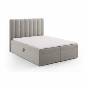 Šedá boxspring postel s úložným prostorem 160x200 cm Gina – Milo Casa