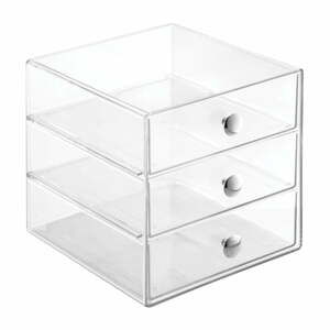 Transparentní úložný box se 3 šuplíky iDesign Original, výška 16,5  cm