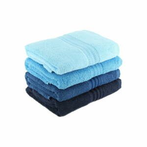 Sada 4 modrých bavlněných ručníků Foutastic Sky, 50 x 90 cm