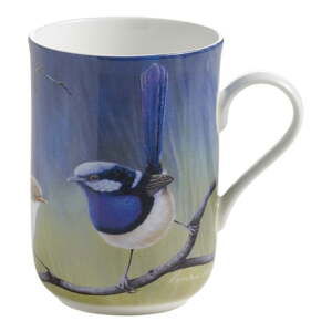 Hrnek z kostního porcelánu Maxwell & Williams Birds Fairy Wrens on Blue, 350 ml