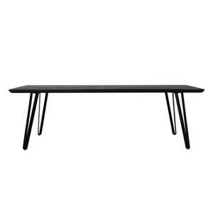 Černý jídelní stůl s deskou z dubového dřeva 100x240 cm Mylau – Light & Living