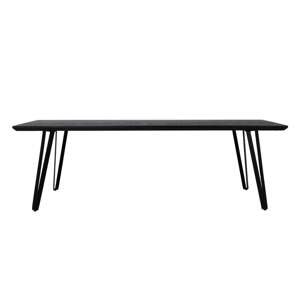 Černý jídelní stůl s deskou z dubového dřeva 100x220 cm Mylau – Light & Living