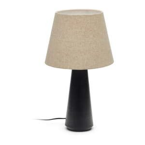 Černo-béžová stolní lampa s textilním stínidlem (výška 60 cm) Torrent – Kave Home