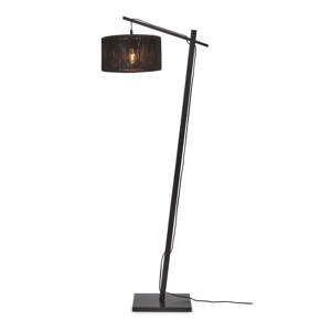 Černá stojací lampa se stínidlem z juty (výška 150 cm) Iguazu – Good&Mojo