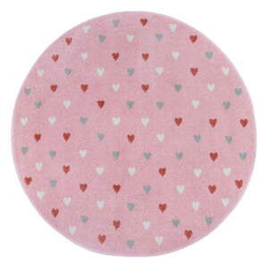 Růžový dětský koberec ø 100 cm Little Hearts – Hanse Home