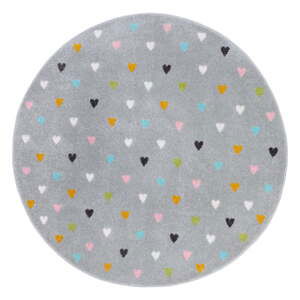 Šedý dětský koberec ø 100 cm Little Hearts – Hanse Home