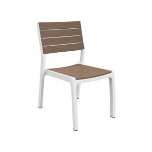 Bílá/hnědá plastová zahradní židle Harmony – Keter