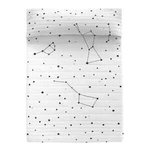 Černobílý bavlněný prošívaný přehoz 180x260 cm Constellation – Blanc