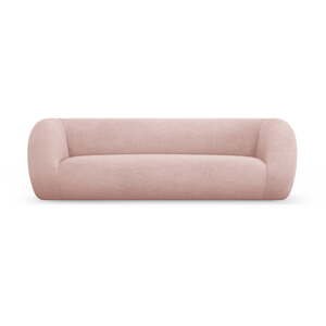 Světle růžová pohovka z textilie bouclé 230 cm Essen – Cosmopolitan Design