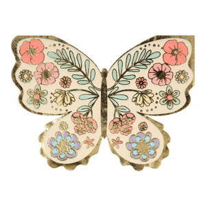 Papírové ubrousky v sadě 16 ks Floral Butterfly – Meri Meri