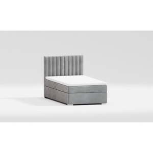Světle šedá čalouněná jednolůžková postel s úložným prostorem s roštem 80x200 cm Bunny – Ropez