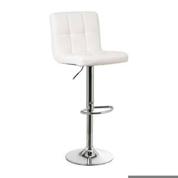 Bílé barové židle s nastavitelnou výškou z imitace kůže v sadě 2 ks (výška sedáku 93 cm) – Casa Selección