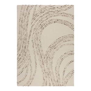 Hnědo-krémový vlněný koberec 160x230 cm Abstract Swirl – Flair Rugs