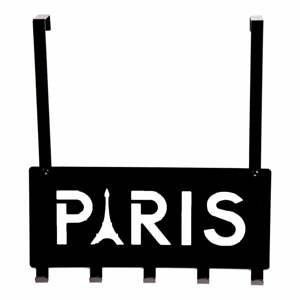 Černý věšák na dveře s 5 háčky Compactor Paris