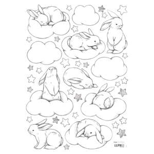 Arch samolepek 30x42 cm Bunnies, Clouds And Stars – Lilipinso