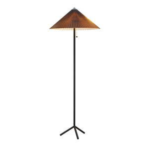 Černo-šedá stojací lampa s textilním stínidlem (výška 140 cm) Plisado – Markslöjd