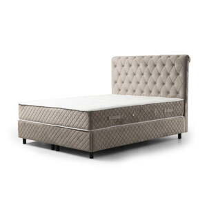 Béžová boxspring postel s úložným prostorem 140x200 cm Sonata – Kalune Design
