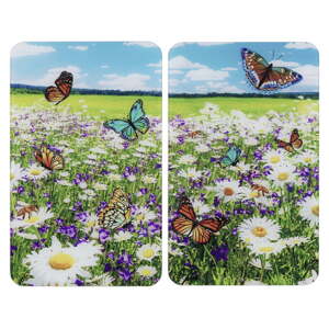 Kryty na sporák z tvrzeného skla v sadě 2 ks 52x30 cm Summer Meadow – Maximex