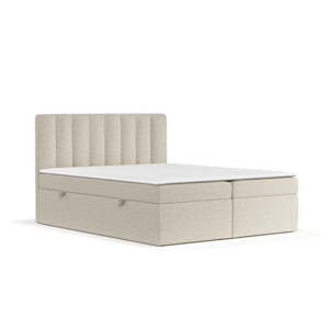 Béžová boxspring postel s úložným prostorem 160x200 cm Novento – Maison de Rêve