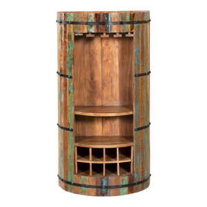 Vinotéka z recyklovaného dřeva v přírodní barvě na 8 lahví, 60x115 cm Kaveri – Interia Home & Living