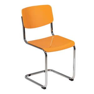 Oranžové jídelní židle v sadě 4 ks Chrome – Ixia