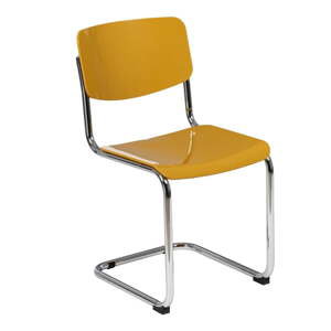 Jídelní židle v hořčicové barvě v sadě 4 ks Chrome – Ixia