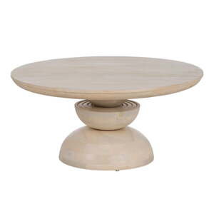 Krémový kulatý konferenční stolek z mangového dřeva ø 90 cm Batel – Ixia