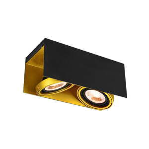 Stropní svítidlo s kovovým stínidlem v černo-zlaté barvě 14x31 cm Verso – GTV