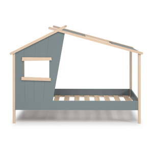 Zelená domečková dětská postel z borovicového dřeva 90x190 cm Luba – Marckeric