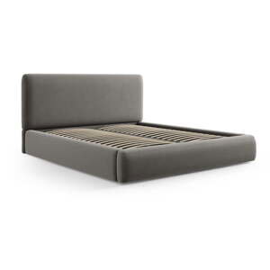 Šedá čalouněná dvoulůžková postel s úložným prostorem s roštem 180x200 cm Colonel – Cosmopolitan Design