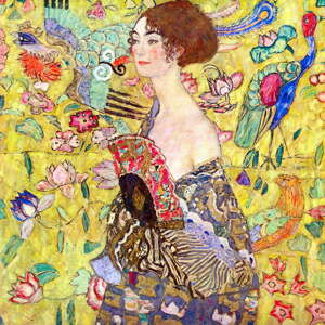 Reprodukce obrazu Gustav Klimt Lady With Fan, 70 x 70 cm