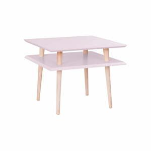 Růžový konferenční stolek Ragaba Square, 55 x 55 cm