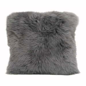 Šedý polštář z ovčí kožešiny Native Natural Sheepskin, 45 x 45 cm