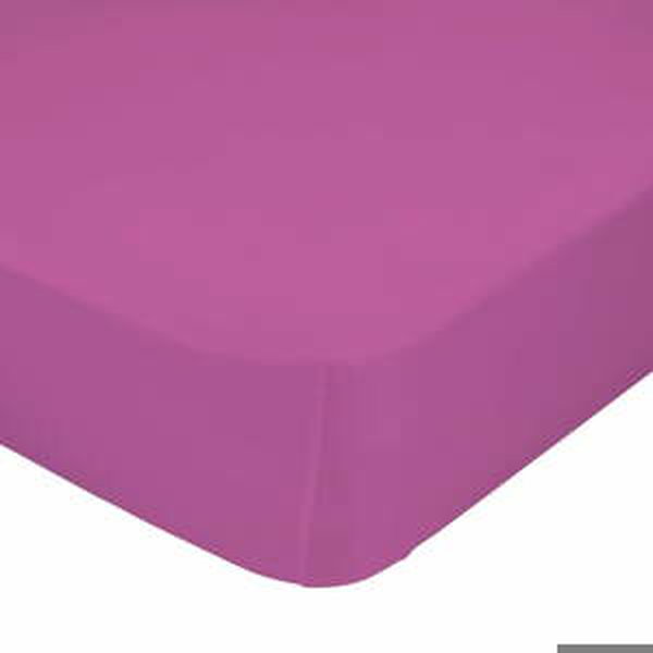 Tmavě růžové elastické prostěradlo z čisté bavlny , 70 x 140 cm